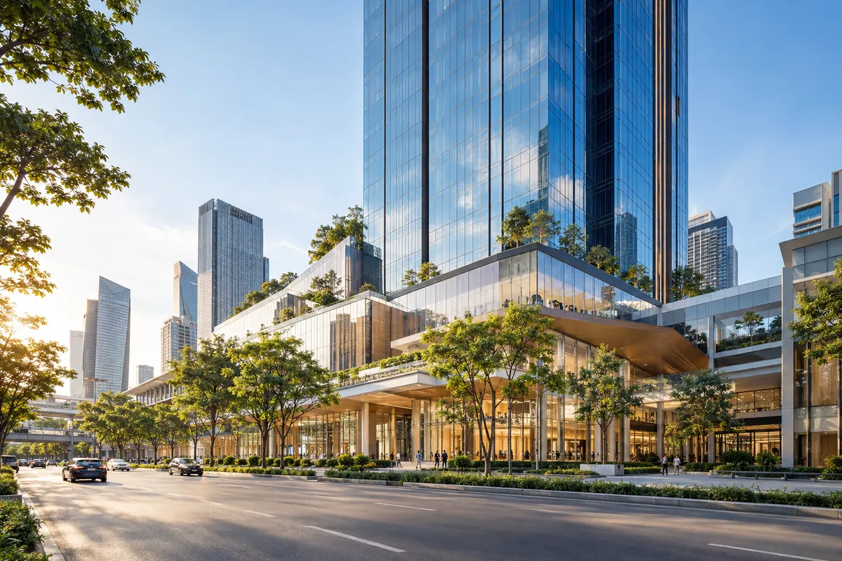 อาคารสำนักงานและศูนย์การค้าแบบ mixed-use